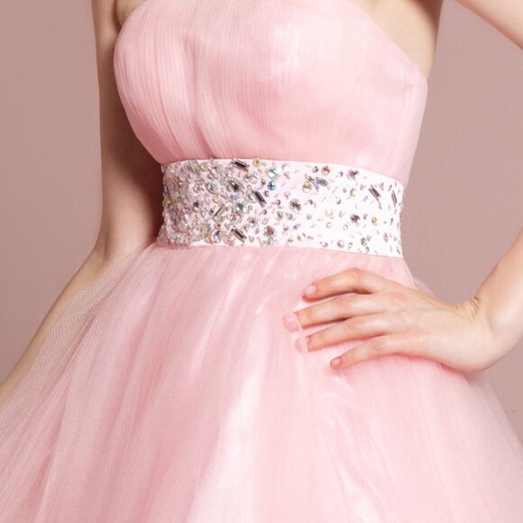NEW BLUSH PINK Strapless A-Line Shape Short Prom Dress GS1053 - Picture 3 of 5